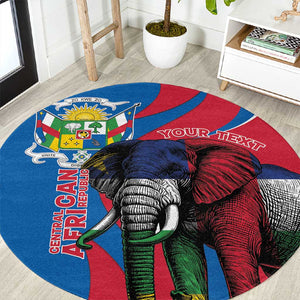 Personalised Central African Republic Elephant Round Carpet Coat Of Arms With Map