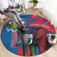 Personalised Central African Republic Elephant Round Carpet Coat Of Arms With Map