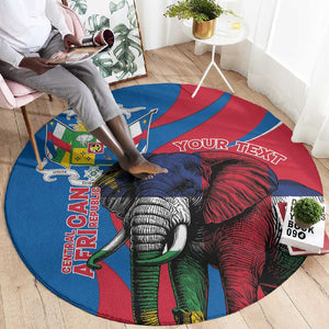 Personalised Central African Republic Elephant Round Carpet Coat Of Arms With Map