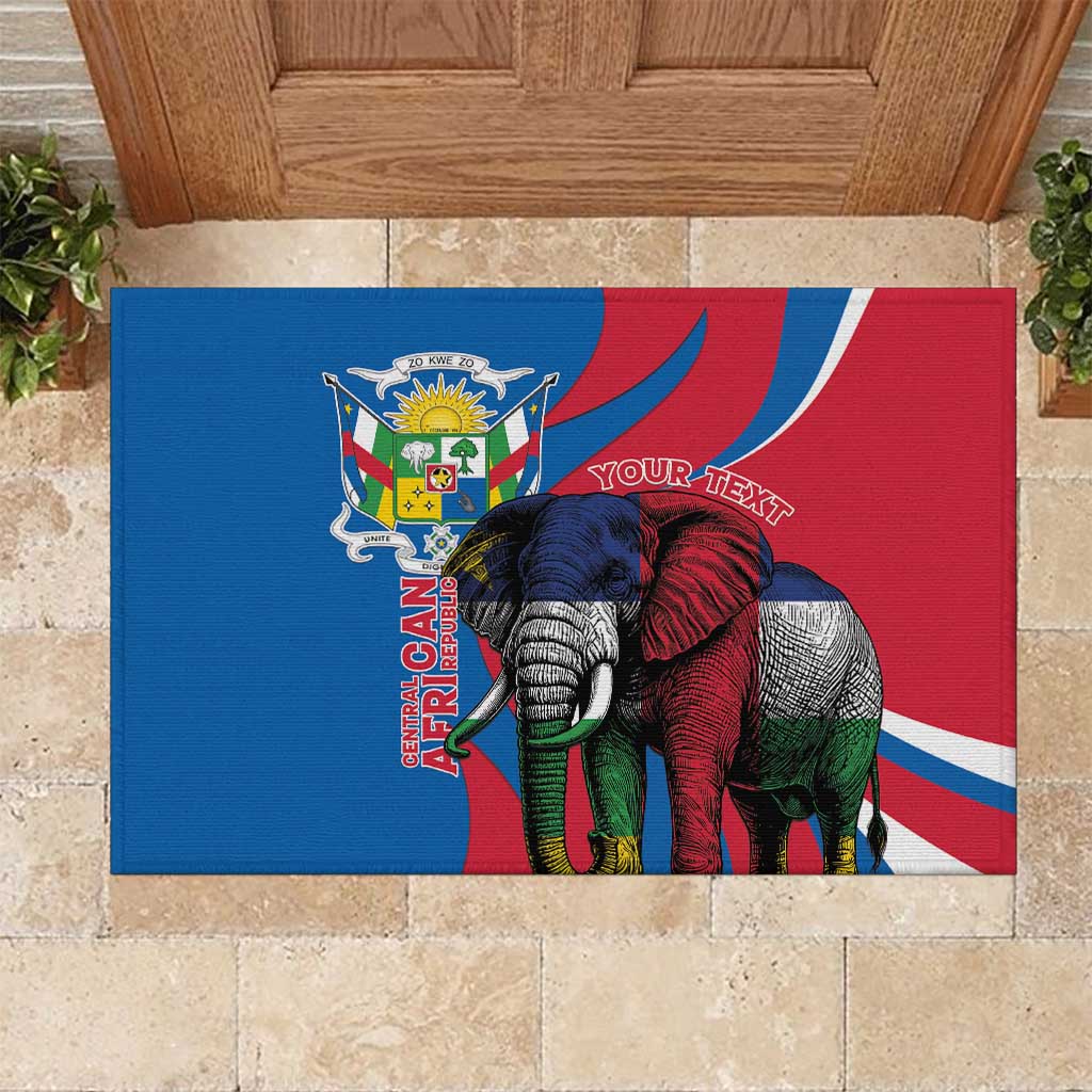 Personalised Central African Republic Elephant Rubber Doormat Coat Of Arms With Map