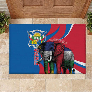 Personalised Central African Republic Elephant Rubber Doormat Coat Of Arms With Map