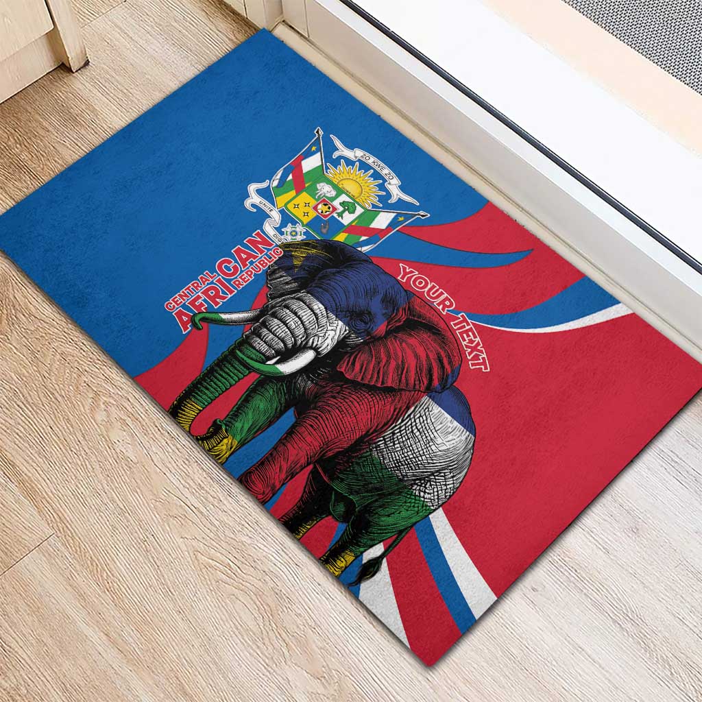 Personalised Central African Republic Elephant Rubber Doormat Coat Of Arms With Map
