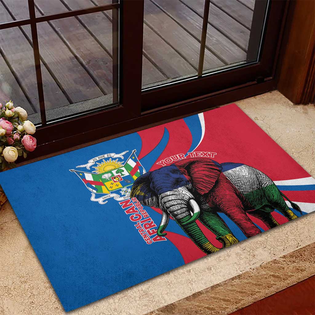 Personalised Central African Republic Elephant Rubber Doormat Coat Of Arms With Map