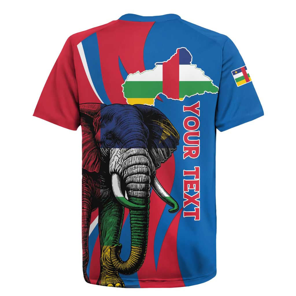 Personalised Central African Republic Elephant Rugby Jersey Coat Of Arms With Map