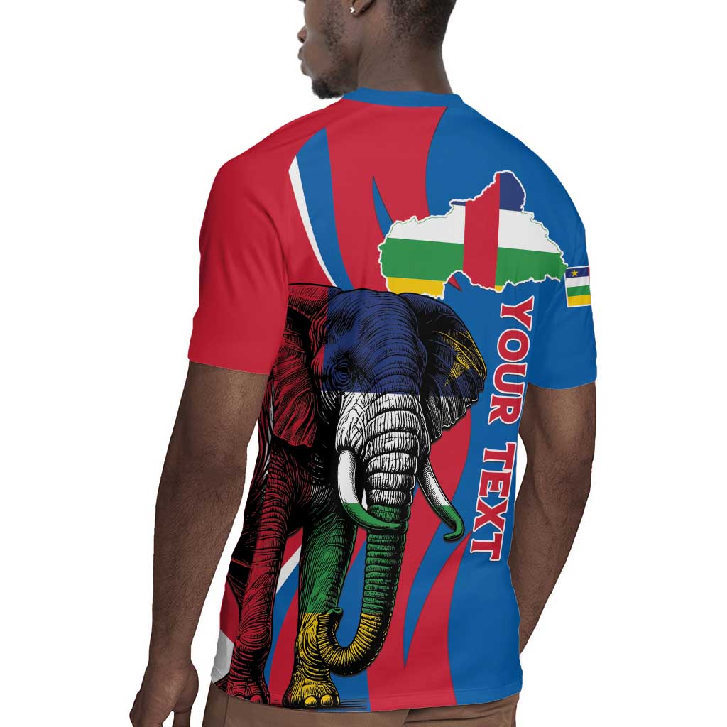 Personalised Central African Republic Elephant Rugby Jersey Coat Of Arms With Map