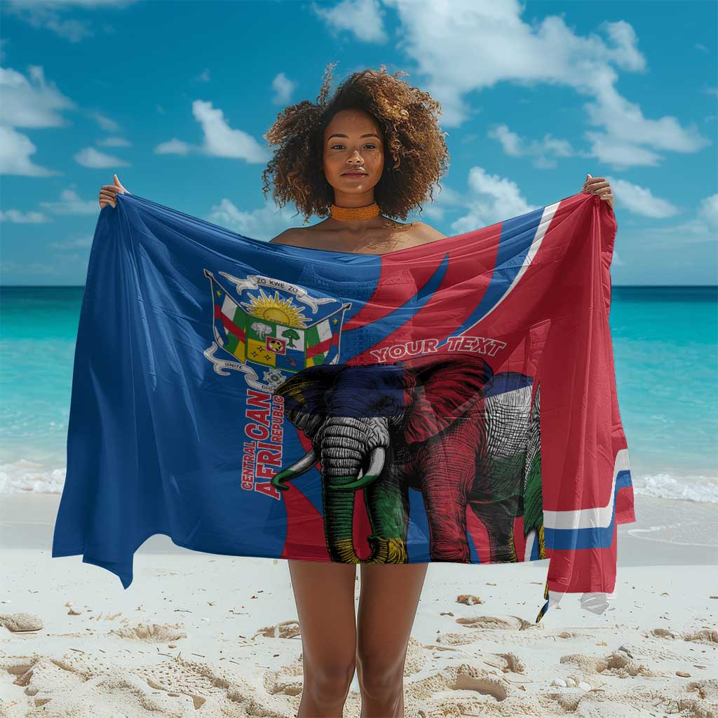 Personalised Central African Republic Elephant Sarong Coat Of Arms With Map