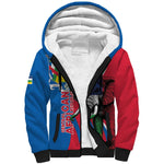 Personalised Central African Republic Elephant Sherpa Hoodie Coat Of Arms With Map