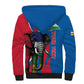 Personalised Central African Republic Elephant Sherpa Hoodie Coat Of Arms With Map