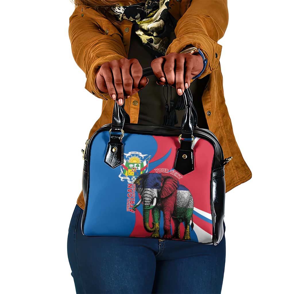 Personalised Central African Republic Elephant Shoulder Handbag Coat Of Arms With Map