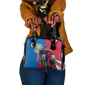 Personalised Central African Republic Elephant Shoulder Handbag Coat Of Arms With Map
