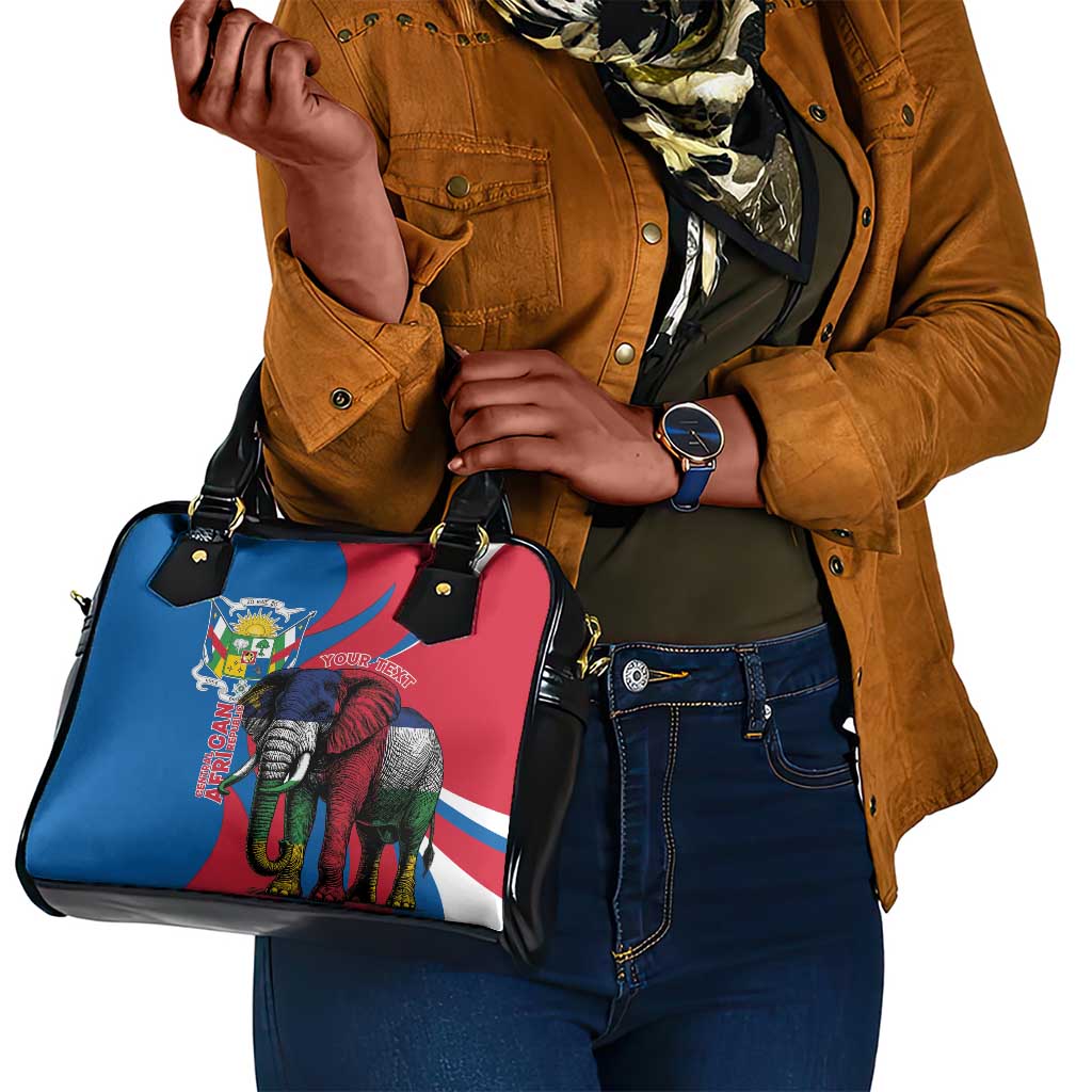 Personalised Central African Republic Elephant Shoulder Handbag Coat Of Arms With Map