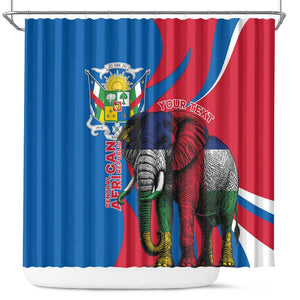 Personalised Central African Republic Elephant Shower Curtain Coat Of Arms With Map