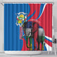 Personalised Central African Republic Elephant Shower Curtain Coat Of Arms With Map