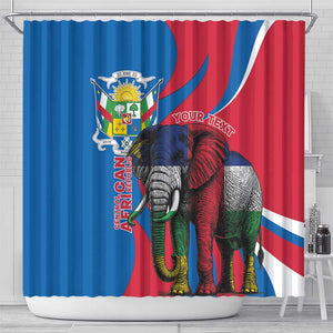 Personalised Central African Republic Elephant Shower Curtain Coat Of Arms With Map