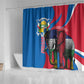 Personalised Central African Republic Elephant Shower Curtain Coat Of Arms With Map