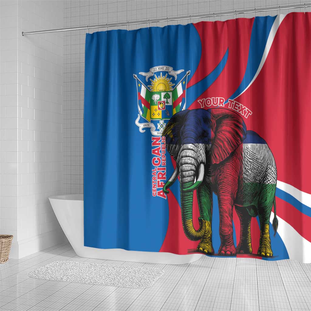 Personalised Central African Republic Elephant Shower Curtain Coat Of Arms With Map