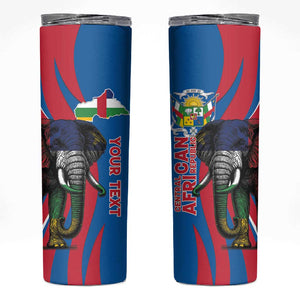 Personalised Central African Republic Elephant Skinny Tumbler Coat Of Arms With Map