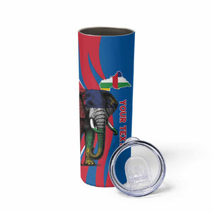 Personalised Central African Republic Elephant Skinny Tumbler Coat Of Arms With Map