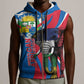 Personalised Central African Republic Elephant Sleeveless Zip Hoodie Coat Of Arms With Map - African Pride