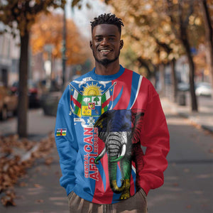 Personalised Central African Republic Elephant Sweatshirt Coat Of Arms With Map