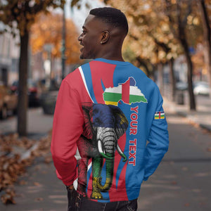 Personalised Central African Republic Elephant Sweatshirt Coat Of Arms With Map