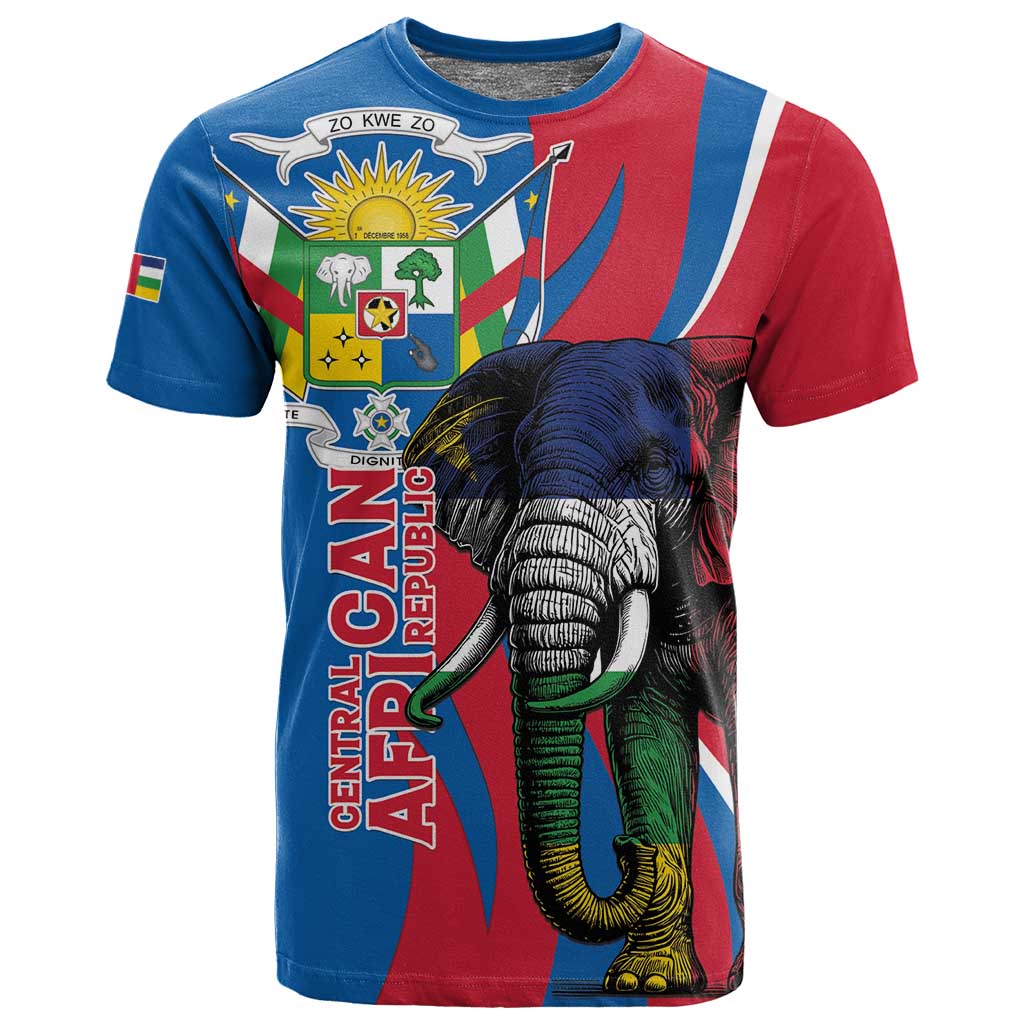 Personalised Central African Republic Elephant T shirt Coat Of Arms With Map