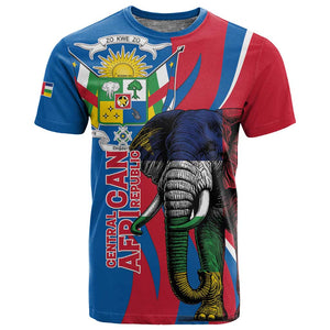 Personalised Central African Republic Elephant T shirt Coat Of Arms With Map