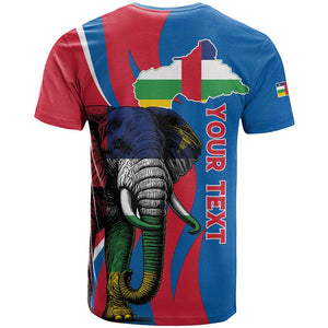 Personalised Central African Republic Elephant T shirt Coat Of Arms With Map
