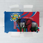 Personalised Central African Republic Elephant Tablecloth Coat Of Arms With Map