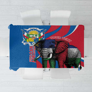 Personalised Central African Republic Elephant Tablecloth Coat Of Arms With Map