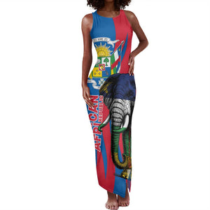 Personalised Central African Republic Elephant Tank Maxi Dress Coat Of Arms With Map