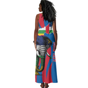 Personalised Central African Republic Elephant Tank Maxi Dress Coat Of Arms With Map
