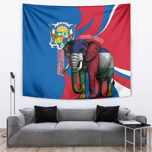 Personalised Central African Republic Elephant Tapestry Coat Of Arms With Map