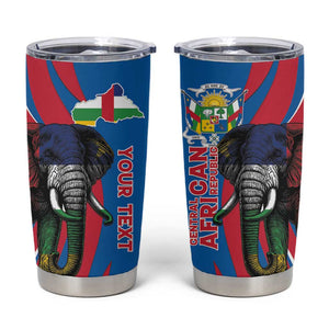 Personalised Central African Republic Elephant Tumbler Cup Coat Of Arms With Map
