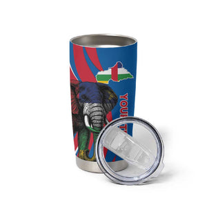 Personalised Central African Republic Elephant Tumbler Cup Coat Of Arms With Map