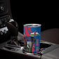 Personalised Central African Republic Elephant Tumbler Cup Coat Of Arms With Map