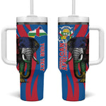 Personalised Central African Republic Elephant Tumbler With Handle Coat Of Arms With Map