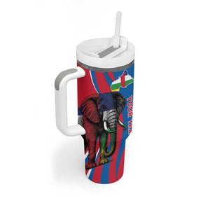 Personalised Central African Republic Elephant Tumbler With Handle Coat Of Arms With Map