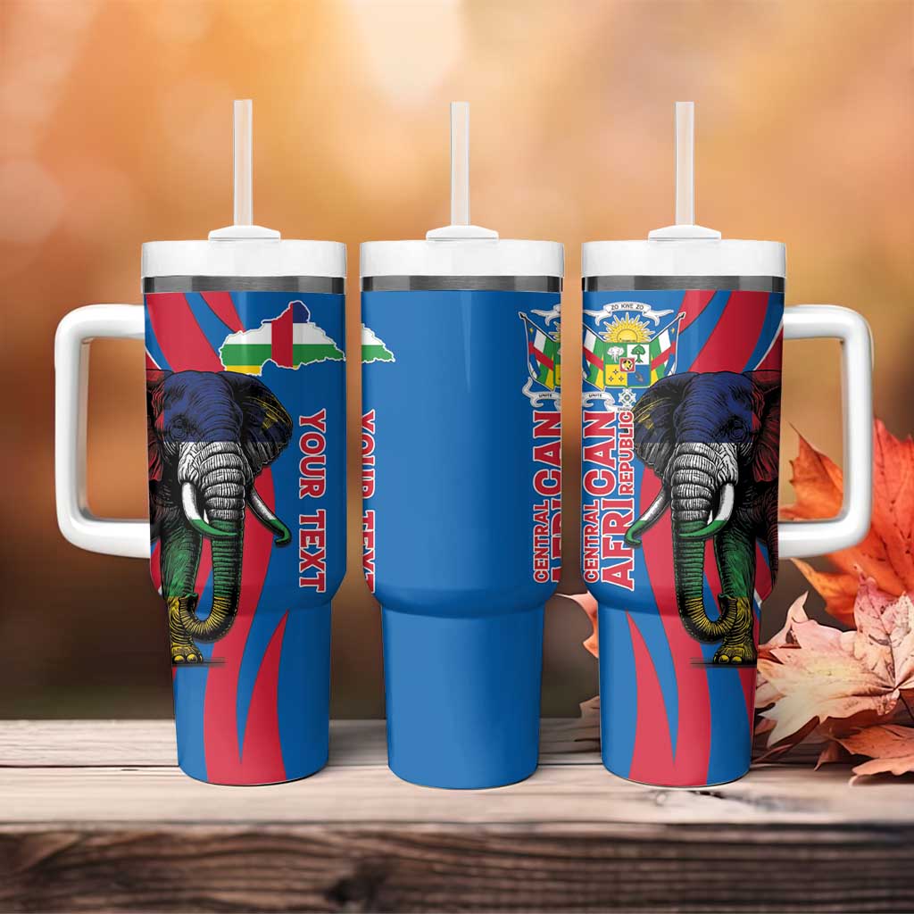 Personalised Central African Republic Elephant Tumbler With Handle Coat Of Arms With Map