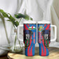 Personalised Central African Republic Elephant Tumbler With Handle Coat Of Arms With Map