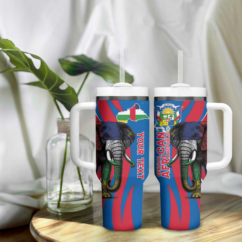 Personalised Central African Republic Elephant Tumbler With Handle Coat Of Arms With Map
