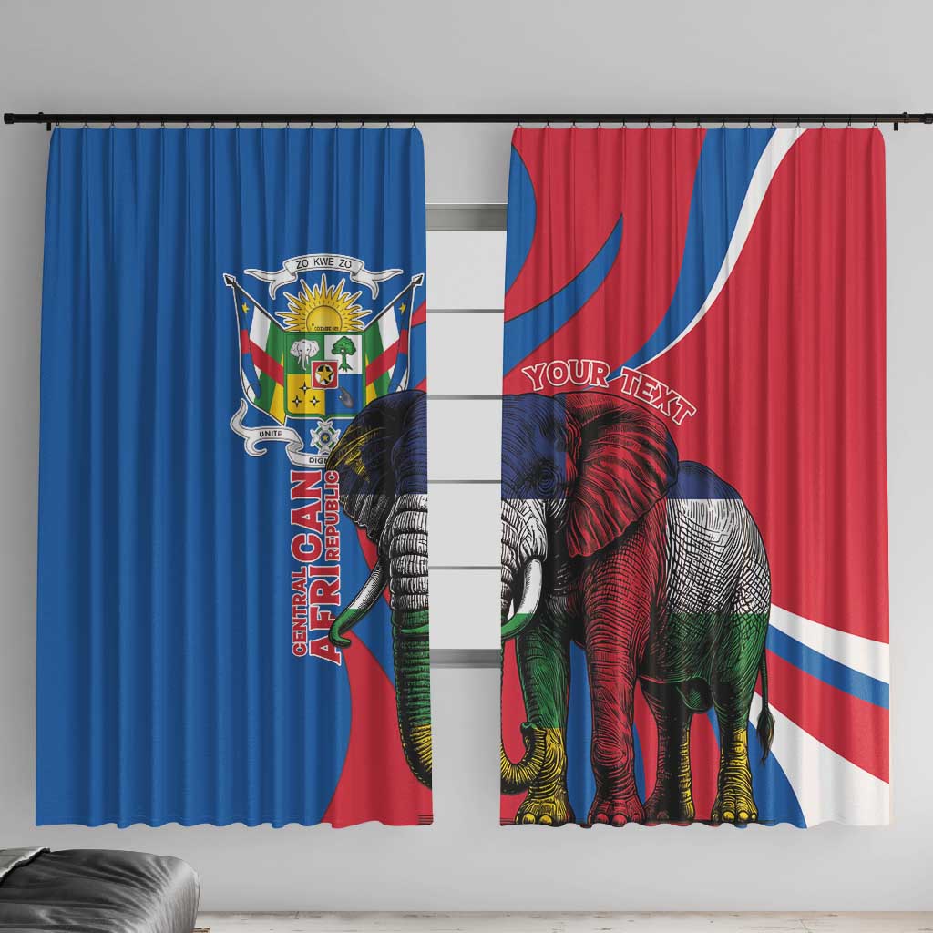 Personalised Central African Republic Elephant Window Curtain Coat Of Arms With Map