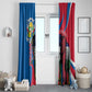 Personalised Central African Republic Elephant Window Curtain Coat Of Arms With Map