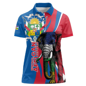 Personalised Central African Republic Elephant Women Polo Shirt Coat Of Arms With Map