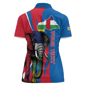 Personalised Central African Republic Elephant Women Polo Shirt Coat Of Arms With Map