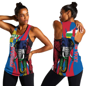 Personalised Central African Republic Elephant Women Racerback Tank Coat Of Arms With Map