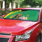 Congo Republic Day Auto Sun Shade Coat Of Arms With Tropical Flower