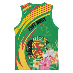 Personalized République du Congo Basketball Jersey Happy Republic Day - Grunge Style - African Pride