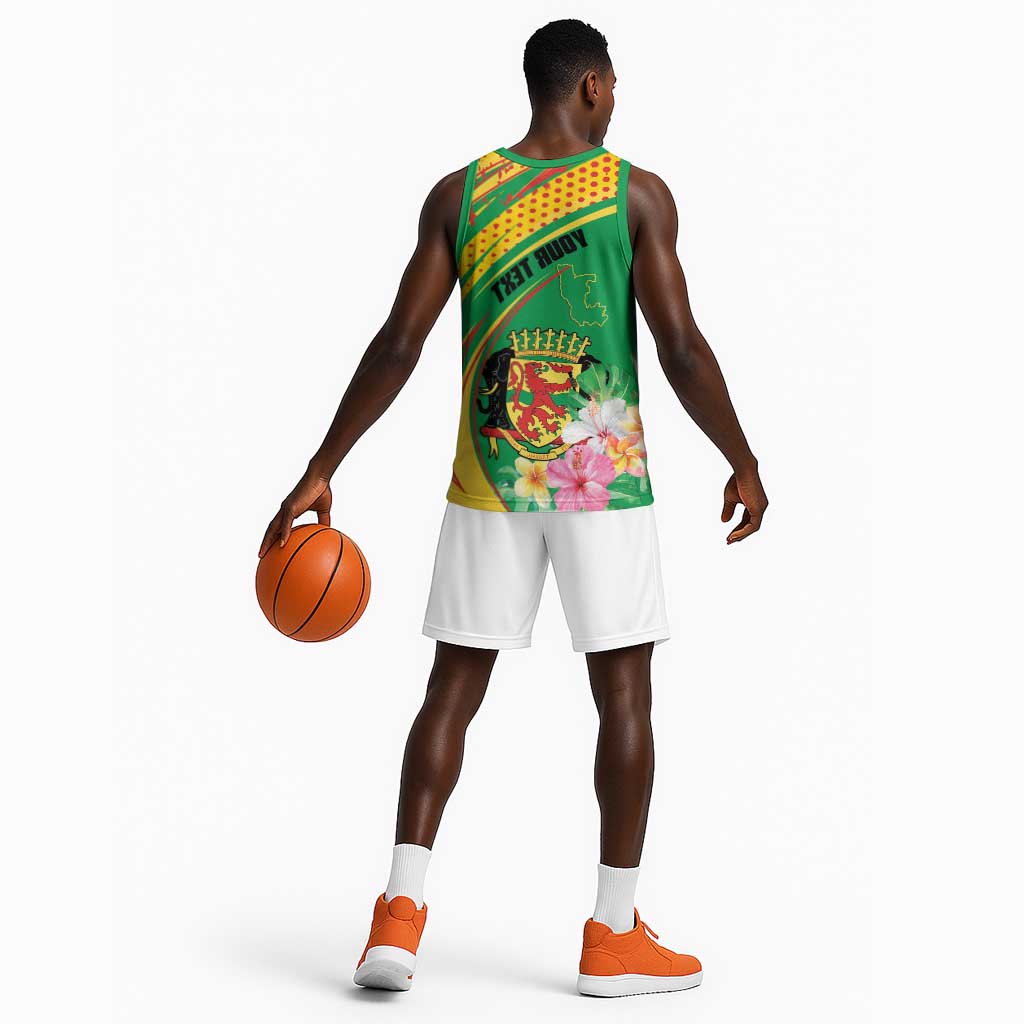 Personalized République du Congo Basketball Jersey Happy Republic Day - Grunge Style - African Pride