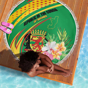 République du Congo Beach Blanket Happy Republic Day - Grunge Style - African Pride